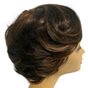 Dark Brown Copper Synthetic Wig for Mature Women - NWT -  A964W